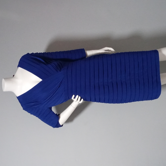 ADRIANNA PAPELL ROYAL BLUE DRESS - Picture 1 of 9